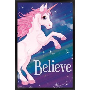 Trends International Rainbow Unicorn Framed Wall Poster Prints - 1 of 4