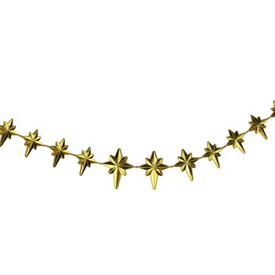 Northlight 9' x 1" Shiny Gold Star of Bethlehem Beaded Artificial Christmas Garland - Unlit