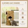 Munora 3-Story Cat Condo Tower with Removable Cushions, Indoor Kitty House, Beige - 4 of 4