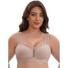 INSPIRE CHIC Women's Mesh Wireless Push Up Minimizers Wide Straps Lightweight Breathable Seamless Soft Bras - 4 of 4
