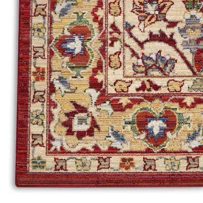Majestic Medallion Red & Gold Wool Blend 8' x 10' Area Rug