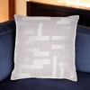 20" Red and Ivory Geometric Cotton Blend Throw Pillow With Embroidery - 2 of 4