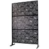 Okak Modern Balcony Privacy Screen with Metal Frame, Freestanding Outdoor Privacy Screen, Outside Lattice Panels for Backyard, Lawn - 3 of 4
