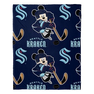 NHL Seattle Kraken Mickey Silk Touch Throw Blanket and Hugger - 1 of 3