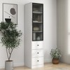 70.87"H Elegant Storage Cabinet with Black Glass Doors & 3 Drawers, Modern Organizer for Kitchen, Living Room, Bedroom - 3 of 4