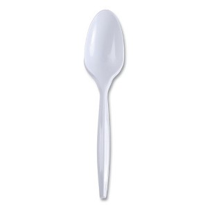 Boardwalk Mediumweight Wrapped Polypropylene Teaspoon, White, 1,000/carton - 1 of 4