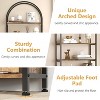 Arched Bookshelf, 4-Tier Arched Bookcase with Doors Storage, 71.5" Tall Industrial Book Shelf with Studry Metal Frame and Open Shelves - 3 of 4