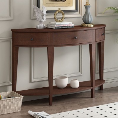NicBex Modern Console Table with Curved Design,Elegant Entryway Table with Drawers & Shelves,Foyer Tables for Entryway,Hallway