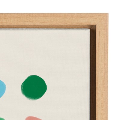Colorful Abstract Polka Dot Framed Canvas Wall Art Set