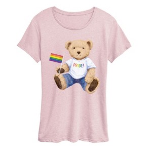 Women's - Instant Message - Pride Teddy Bear Short Sleeve Graphic T-Shirt - 1 of 4