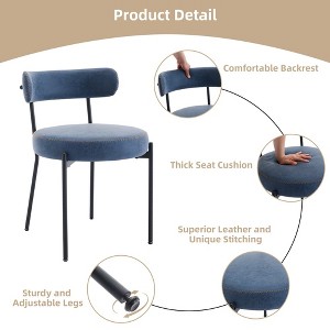 Dining chair, Set of 2 Chairs with Adjustable Legs, Round Upholstered Chairs, for Living Room, Dining Room, Office - 1 of 4