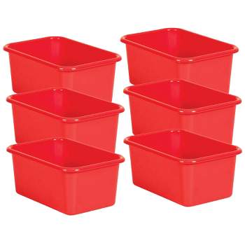 Teacher Created Resources® Red Small Plastic Storage Bin, Pack of 6