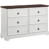 TIRAMISUBEST White 6-Drawer Dresser - Modern Chest of Drawers for Bedroom Storage & Buffet Cabinet - 3 of 4