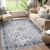 Area Rug, Vintage Distressed Flower Rug, Non Slip Floor Carpet, Soft Low Pile Thin Rug, Accent Rug for Kitchen, Bedroom, Living Room - 2 of 4