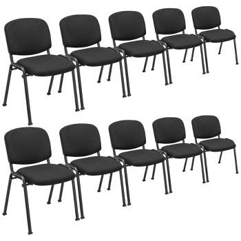 Costway Set of 10 Office Guest Chair Stackable Reception Chair Waiting Conference Room