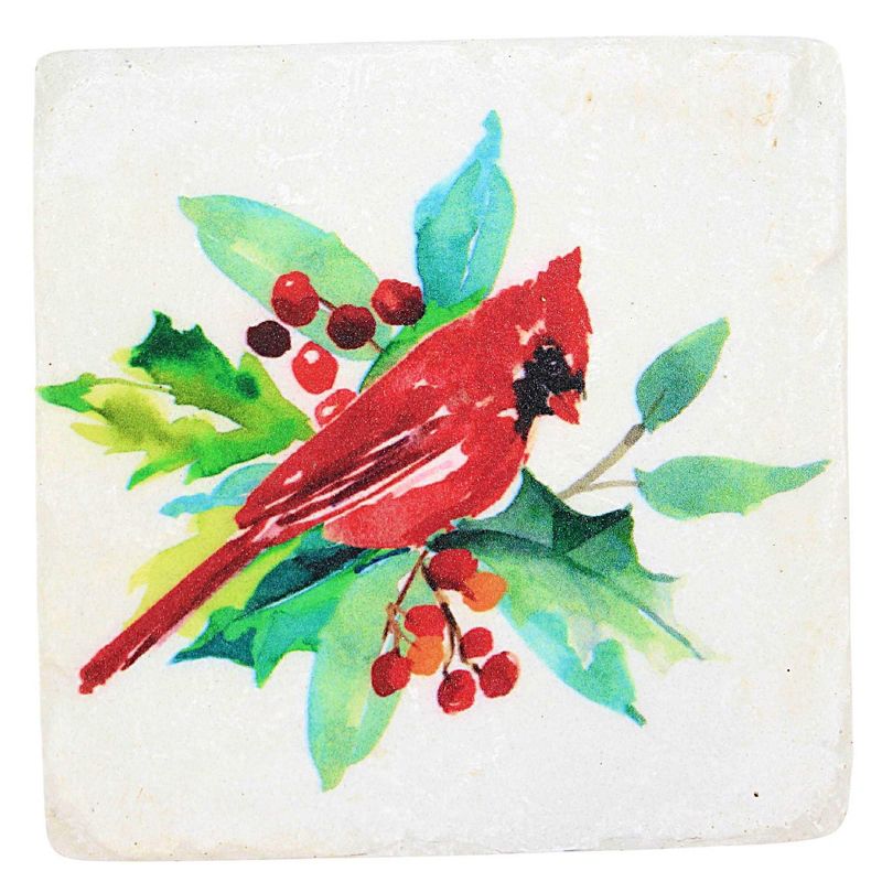 Ganz 3.75 In Cardinal Coaster Set Holly Red Birds Coasters, 3 of 6