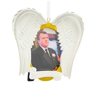 Polarx 3.5 Inch In Loving Memory Frame Ornament Christmas Tree Ornament , Bereavement Angel Wings Bereavement (1PC) - 1 of 4