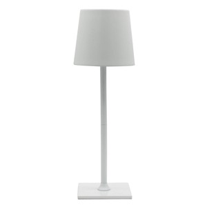 National Brand Portable and Rechargeable LED Touch Lamp with White Metal Finish: USB Powered, Integrated LED, No Assembly Required - 1 of 3