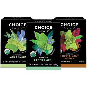 Choice Organics Mint Tea Variety Pack Sampler -  48 ct, 3 Pack - 1 of 4
