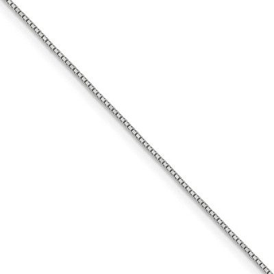 Black Bow Jewelry 0.9mm 14k White Gold Classic Box Chain Necklace