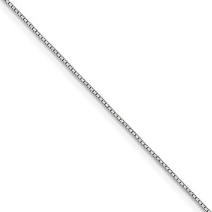 Black Bow Jewelry 0.9mm 14k White Gold Classic Box Chain Necklace - 1 of 4