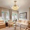 Ludomide 48" Modern Gold Crystal Ceiling Fan with Lights and Remote,  Retractable Dimmable Chandelier Fan for Bedroom Living Room - 2 of 4