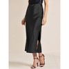 INSPIRE CHIC Women Satin Maxi Elastic High Waist Side Slit Flowy Long for Party Wedding Skirt - 3 of 4
