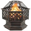 vidaXL Rustic Fire Pit with Poker 24.4Inchx21.3Inchx22Inch XXL Steel - 2 of 4