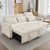2-in-1 Sofa Bed with Reversible Recliner, 3 Seat Sleeper Sofa with Adjustable Backrest, Chenille Sofa with USB Ports for Living Room-Coolbibila - 2 of 4