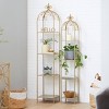 Set of 2 Contemporary Metal Shelving Unit Gold - Olivia & May: Indoor Storage, 4-Tier, No Assembly Required - 2 of 4
