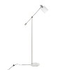 LumiSource Marcel Contemporary Glam Floor Lamp in White Marble/Nickel Metal with Clear and Frosted Glass Shade - 3 of 4