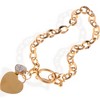Anna-Kaci Gold Tone Chain Bracelet with Double Heart Charms and Toggle Clasp - Gold - 4 of 4