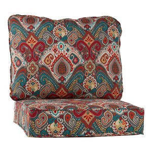 2-Piece Deep Seat Outdoor Cushion Set - 1 of 4