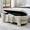 51'' Linen Upholstered Storage Bench for Bedroom,Modern Bedroom Bench with Cushion Seat,Fully Assembled Bedroom Furniture-LAOTIES - 2 of 4