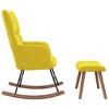 vidaXL Rocking Chair with a Stool Mustard Yellow Velvet - 3 of 4