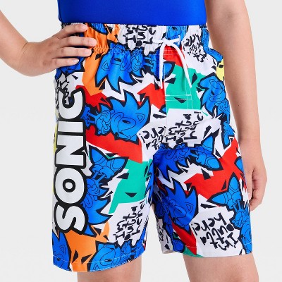 Sonic the Hedgehog Boys' Sonic the Hedgehog Swim Trunks - Blue/White S — фото 3