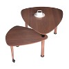GDFStudio Kaida Modern 360° Rotatable Coffee Table with Wheels and Rubberwood Legs - 4 of 4