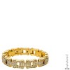 Steeltime Men's stainless steel and simulated diamonds tennis link bracelet. Color Options: Silver, Gold - 3 of 4