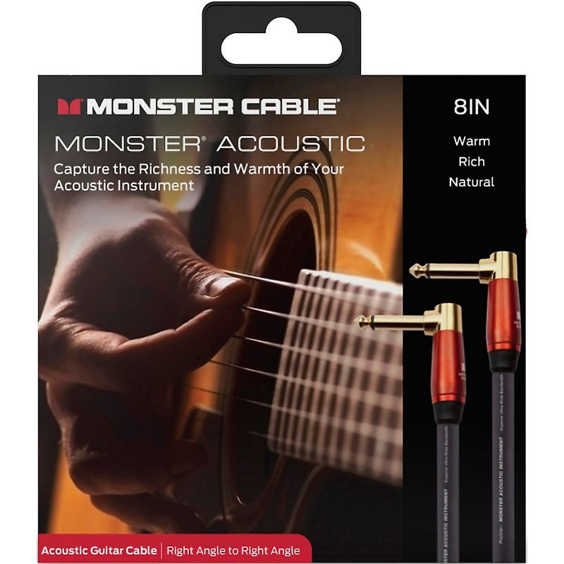 Monster Cable Prolink Acoustic Pro Audio Instrument Cable, Right Angle to Right Angle 8 in. Black, 2 of 5