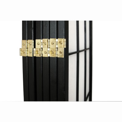 Black 6-Panel Plum Blossom Shoji Room Divider