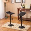 HDZNVF Set of 2 Swivel Black Bonded Leather Adjustable Bar Stool - 4 of 4
