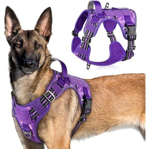 rabbitgoo Tactical Dog Harness for Large Dogs,  & Molle, Easy Control for Training Walking, Adjustable Reflective Straps, Purple Camo, XL - 1 of 1