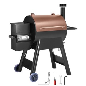 VEVOR Wood Pellet Grill Smoker, 8 in 1 BBQ Grills for Outdoor Cooking, 575 Square Inches Cook Area Electric Grill, 500°F Max Temperature, Black - 1 of 4