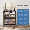 4 Drawer Dresser for Bedroom,  34.6''H Wooden Chest of Drawers with Metal Handles, Clothes Storage Organizer, Dresser Narrow Nightstand for Bedroom - 3 of 4