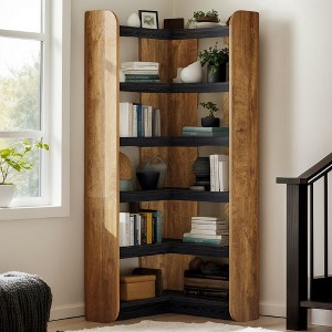 Hommoo 6-Tier 70.9" Corner Bookshelf with Open Shelves, Modern Tall Narrow Display Storage Rack for Living Room Home Office - 1 of 4