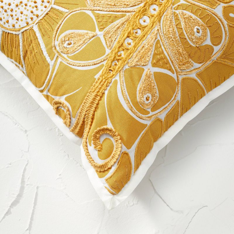 18&#34;x18&#34; Square Flower Love Decorative Pillow Gold - Opalhouse&#8482; designed with Jungalow&#8482;, 5 of 9