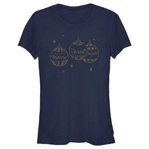 Juniors Womens Lost Gods Merry Christmas Ornaments T-Shirt - 1 of 4