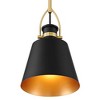 Possini Euro Design West 8" Mid Century Modern Pendant Ceiling Light Fixture Dining Room Over Table Kitchen Island Drum Matte Black Sand Gold Mini - 3 of 4