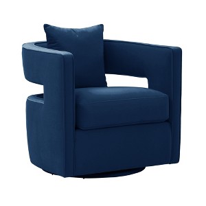 TOV Furniture Kennedy Velvet Swivel Accent Chair Navy 30"W x 29.5"D x 31.5"H - 1 of 4