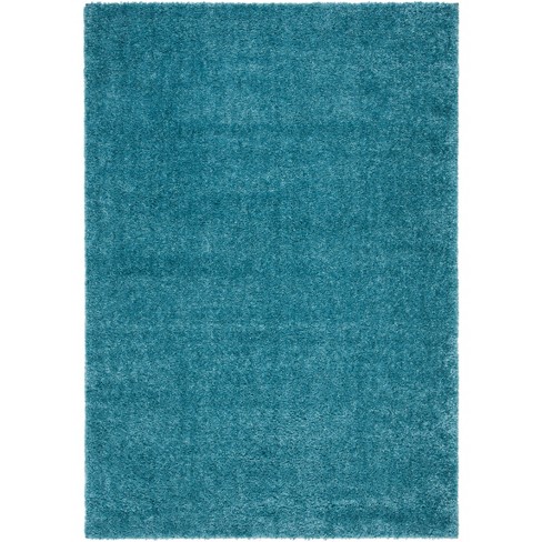 August Shag Aug900 Power Loomed Area Rug - Turquoise - 5'3